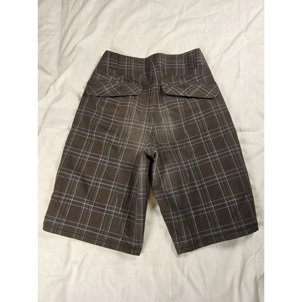 Pearl Izumi Shorts Mens Small Brown Plaid Cycling Biker Relaxed Fit Pockets